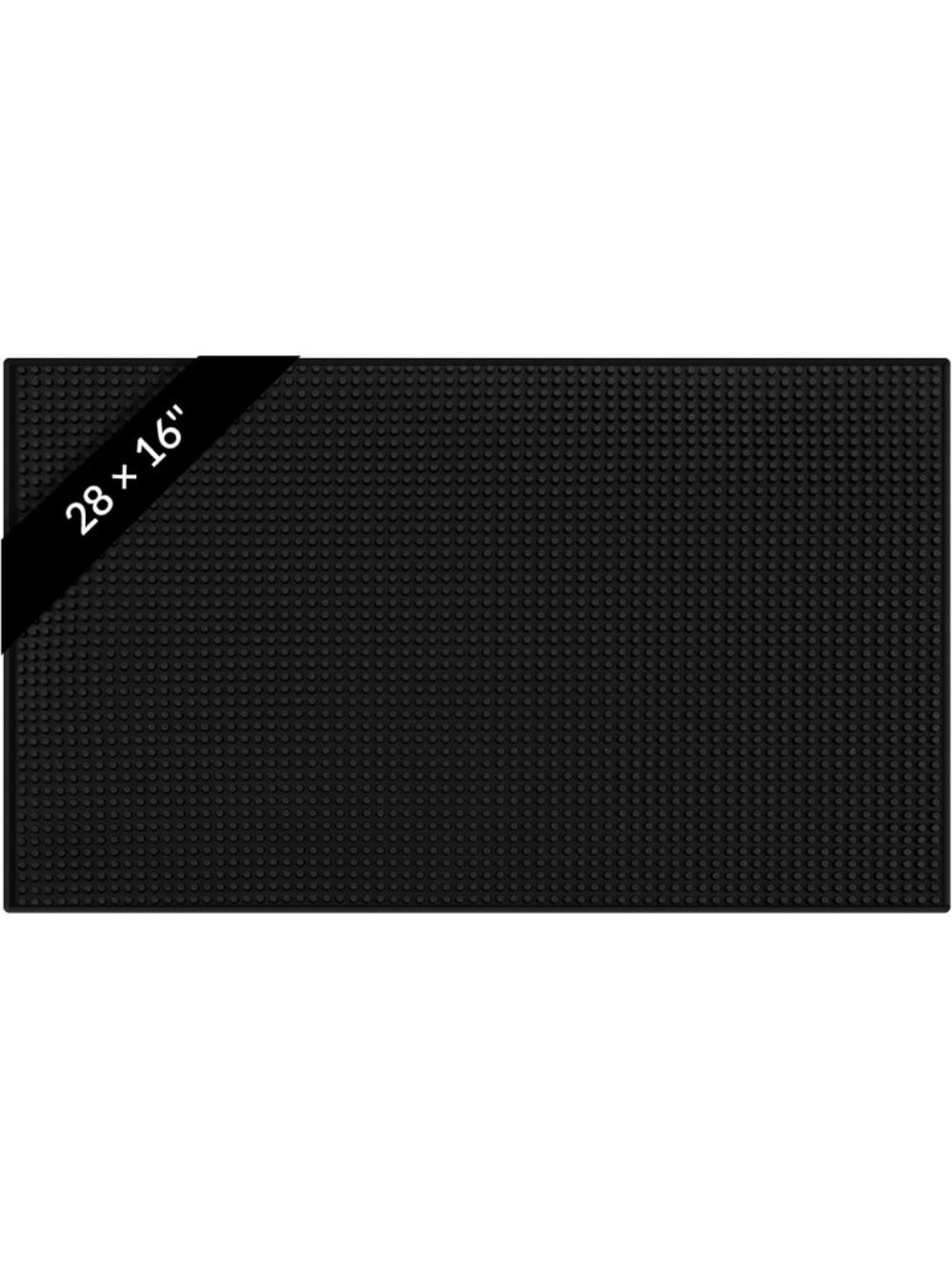 4 Pack Black Bar Mats - 28x16 Inch Countertop Service Liners for Home & Events
